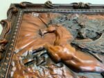 Wooden carved Panel "Girl & Pegasus", VERY LARGE Unicorn Fantasy,wood decor, handmade picture , ash wood premium, living room, Annyversary - Image 3