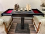 Chess Set : Wooden Chess Table "Black stone" with drawers + pieces "Cossacks" & "Armed Forces of Ukraine" - Image 2