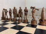 Chess Set : Wooden Chess Table "Black stone" with drawers + pieces "Cossacks" & "Armed Forces of Ukraine" - Image 8