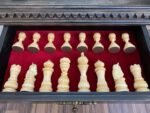 Chess Set: Wooden Chess Table "Black stone" with drawers + pieces "Elegant Classic" - Image 6
