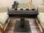 Chess Set : Wooden Chess Table "Black stone" with drawers and a Low leg + pieces "Classic Deluxe" - Image 3