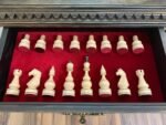 Chess Set : Wooden Chess Table "Black stone" with drawers and a Low leg + pieces "Elite" - Image 9
