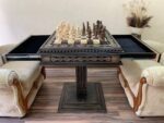 Chess Set: Chess Table "Bright Victory" with 2 Drawers + chess pieces "Cossacks" & "Knights" - Image 5