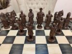 Chess Set: Chess Table "Bright Victory" with 2 Drawers + chess pieces "Cossacks" & "Knights" - Image 8