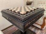 Wooden Chess Table "Bright Victory" with 2 Drawers, decorated with beads - Image 3