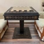 Wooden Chess Table "Bright Victory" with 2 Drawers, decorated with beads - Image 2