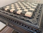 Wooden Chess Table "Bright Victory" with 2 Drawers, decorated with beads - Image 4