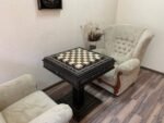 Wooden Chess Table "Bright Victory" with 2 Drawers, decorated with beads - Image 9