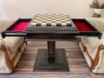 Wooden Chess Table “Black stone” with Drawers for chess pieces and a Low Leg - Image 8