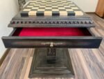 Wooden Chess Table “Black stone” with Drawers for chess pieces and a Low Leg - Image 7