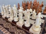 Chess pieces "Game of Thrones" + "Armed Forces of Ukraine" Reddish brown | Beige color - Image 8