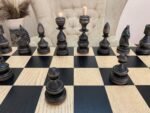Chess Set : Wooden Chess Table "Black stone" with drawers + chess pieces "Classic Deluxe" - Image 9