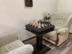 Chess Set : Wooden Chess Table "Black stone" with drawers + pieces "Elite" - Image 3