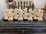 Chess Set : Wooden Chess Table "Black stone" with drawers + pieces "Cossacks" & "Armed Forces of Ukraine" - Image 9
