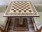 Wooden Chess Table “Waves of Aspiration” Handmade - Image 3