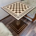 Wooden Chess Table “Waves of Aspiration” Handmade - Image 2