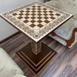 Wooden Chess Table “Waves of Aspiration” Handmade