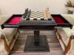 Chess Set : Wooden Chess Table "Black stone" with drawers and a Low leg + pieces "Classic Deluxe" - Image 8