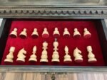 Chess Set : Wooden Chess Table "Black stone" with drawers and a Low leg + pieces "Classic Deluxe" - Image 6