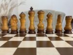 Chess Set : Wooden Chess Table "Waves of Aspiration" + chess pieces "Elegant Classic Ombre" - Image 8