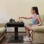 Chess Set : Wooden Chess Table "Black stone" with drawers and a Low leg + pieces "Classic Deluxe"
