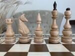 Wooden Chess Set: Chess Table “Waves of Aspiration” + glossy chess pieces "Elite" - Image 9