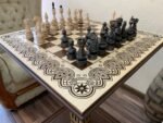 Wooden Chess Set: Chess Table “Waves of Aspiration” + chess pieces "Elite" - Image 3