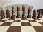 Wooden Chess Set: Chess Table “Waves of Aspiration” + chess pieces "Staunton" - Image 3