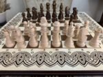 Wooden Chess Set: Chess Table “Waves of Aspiration” + chess pieces "Staunton" - Image 2