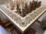 Wooden Chess Set: Chess Table “Waves of Aspiration” + chess pieces "Staunton" - Image 6
