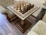Wooden Chess Set: Chess Table “Waves of Aspiration” + chess pieces "Staunton" - Image 9