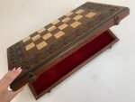 Wooden Folding Chess Board with Soft Velvet Place for Storage of Chess Pieces - Image 6