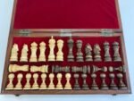Wooden folding chess board with soft velvet place for storing pieces + pieces Elegant Classic, ash wood, carving handmade Annyversary Gift - Image 8
