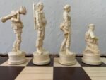 Chess pieces "Game of Thrones" + "Armed Forces of Ukraine" Reddish brown | Beige color - Image 6