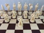 Chess pieces "Game of Thrones" + "Armed Forces of Ukraine" Reddish brown | Beige color - Image 4