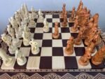 Chess pieces "Game of Thrones" + "Armed Forces of Ukraine" Reddish brown | Beige color - Image 9