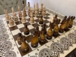 Wooden Chess Set: Chess Table “Waves of Aspiration” + glossy chess pieces "Elite" - Image 5
