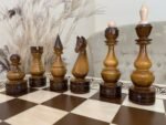 Wooden Chess Set: Chess Table “Waves of Aspiration” + glossy chess pieces "Elite" - Image 8