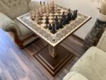 Wooden Chess Set: Chess Table “Waves of Aspiration” + chess pieces "Elite" - Image 2
