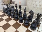 Wooden Chess Set: Chess Table “Waves of Aspiration” + chess pieces "Elite" - Image 7