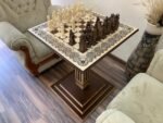 Chess Set: Chess Table “Waves of Aspiration” + chess pieces "Cossacks & Knights"