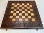 Wooden Folding Chess Board with Soft Velvet Place for Storage of Chess Pieces - Image 2