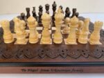Wooden folding chess board with soft velvet place for storing pieces + pieces Elegant Classic, ash wood, carving handmade Annyversary Gift - Image 4