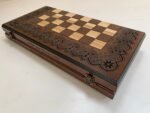 Wooden Chess set: Folding Chess Board with Velvet-lined Storage + pieces "Knights" + "Cossacks" - Image 10