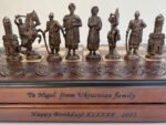 Wooden Chess set: Folding Chess Board with Velvet-lined Storage + pieces "Knights" + "Cossacks" - Image 7