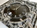 Wall decor, Wooden Clock , Wall Art, Baroque style  ,Black & Gray patina, super gloss, handmade carving , ash wood, Anyversary Gift Dad - Image 10