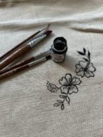 Pacific Shopping Bag, Hand Painted Natural Linen Fabric, Grocery Bag, Minimal Beach Bag, Reusable Tote Bag, Shopper Bag for Woman, Girls - Image 10