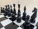 Wooden Chess pieces "Elite" Black & White Super glossy - Image 3