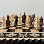 Chess pieces "Cossacs" Only , unique ukrainian wooden pieces WITHOUT BOARD, handmade carved solid wood Birthday Anniversary gift Dad Husband