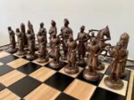 Chess pieces "Cossacs" Only , unique ukrainian wooden pieces WITHOUT BOARD, handmade carved solid wood Birthday Anniversary gift Dad Husband - Image 2